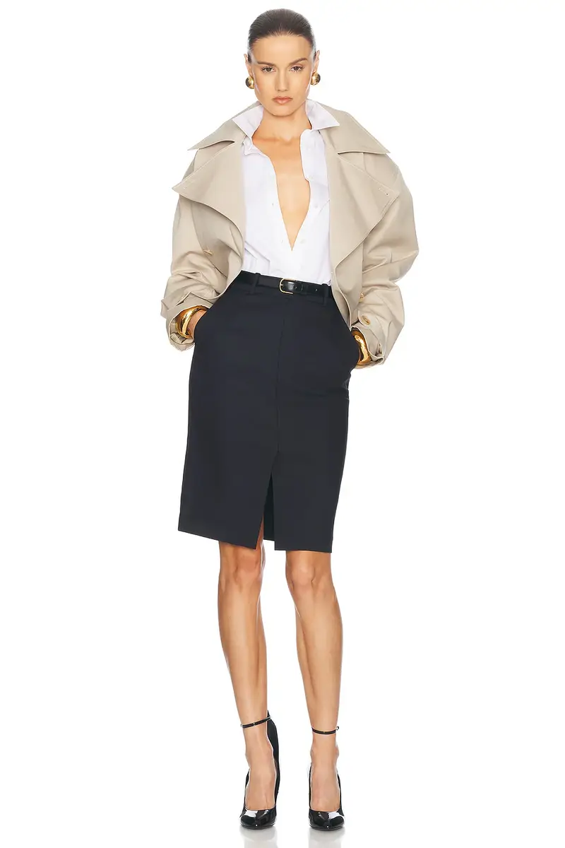 Helsa Oversized Cropped Trench | Thumbnail 4 Helsa Oversized Cropped Trench | Thumbnail 4