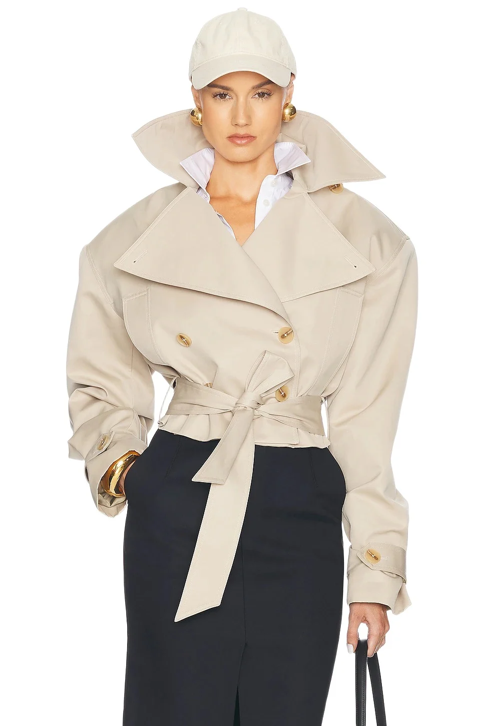 Oversized Cropped Trench Oversized Cropped Trench