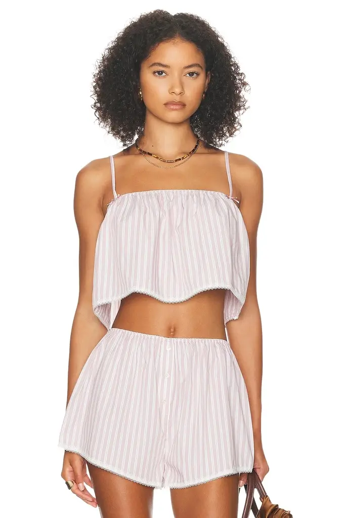 Helsa Wide Stripe Poplin Camisole