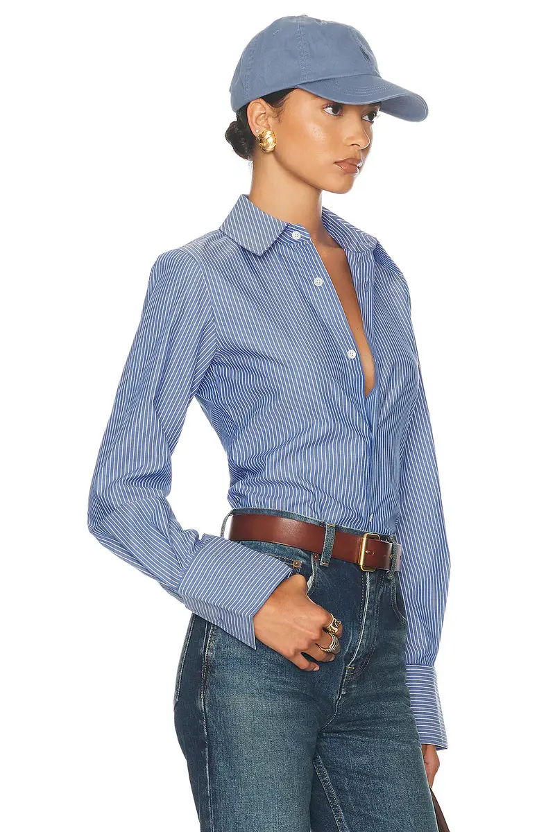 Helsa Pinstripe Poplin Fitted Shirt | Thumbnail 2 Helsa Pinstripe Poplin Fitted Shirt | Thumbnail 2