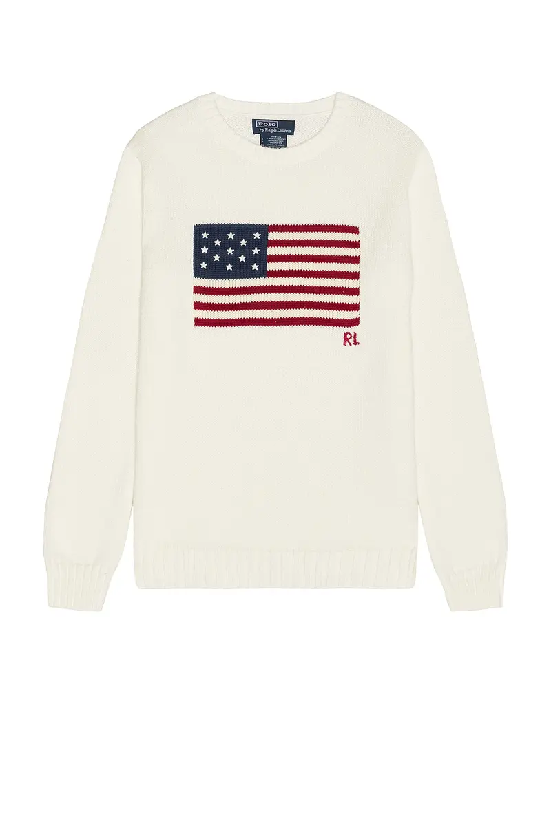 Polo Ralph Lauren Long Sleeve Roving Cotton USA Flag Crewneck Sweater | Thumbnail 4 Polo Ralph Lauren Long Sleeve Roving Cotton USA Flag Crewneck Sweater | Thumbnail 4