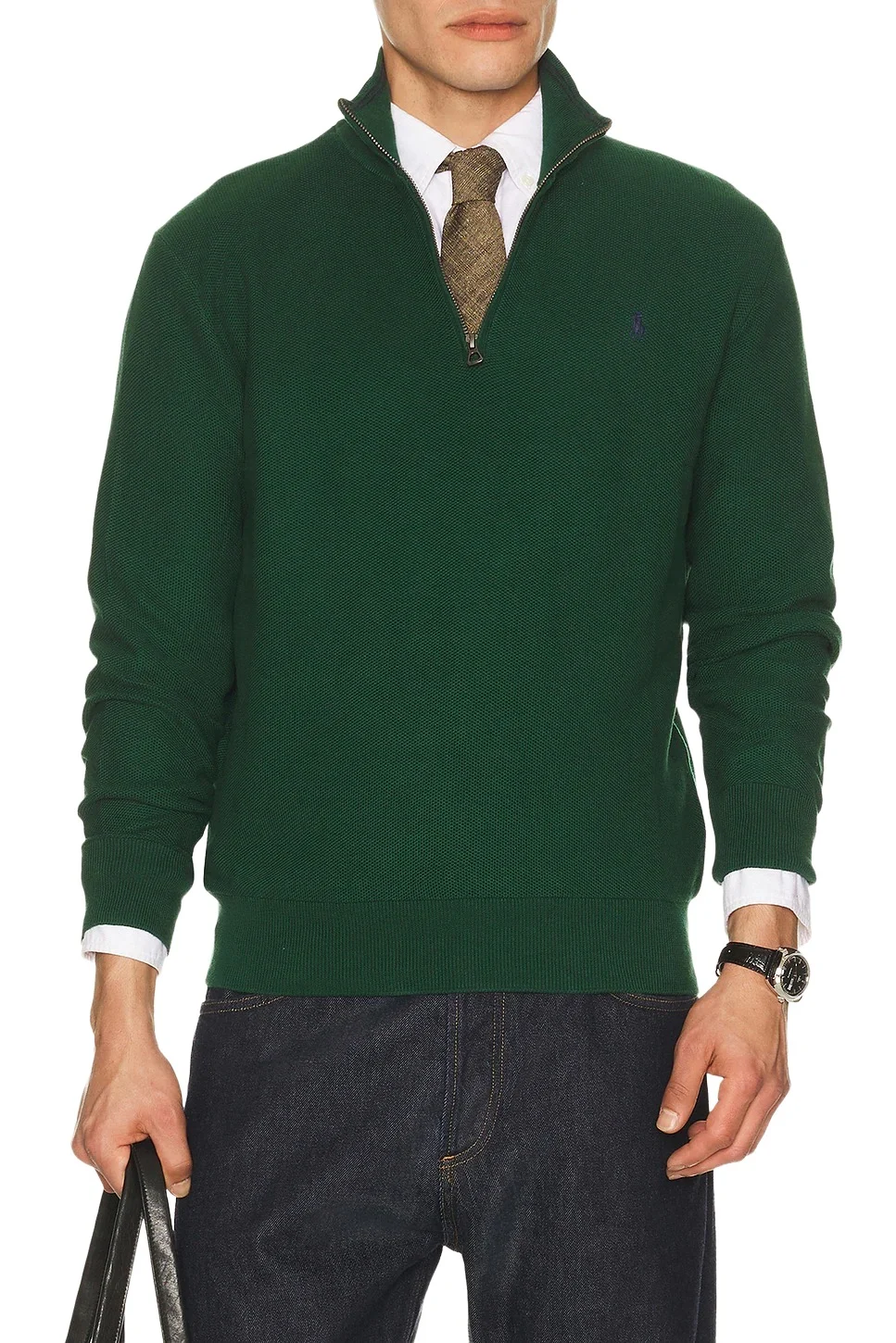 Mesh-Knit Cotton Quarter-Zip Sweater Mesh-Knit Cotton Quarter-Zip Sweater