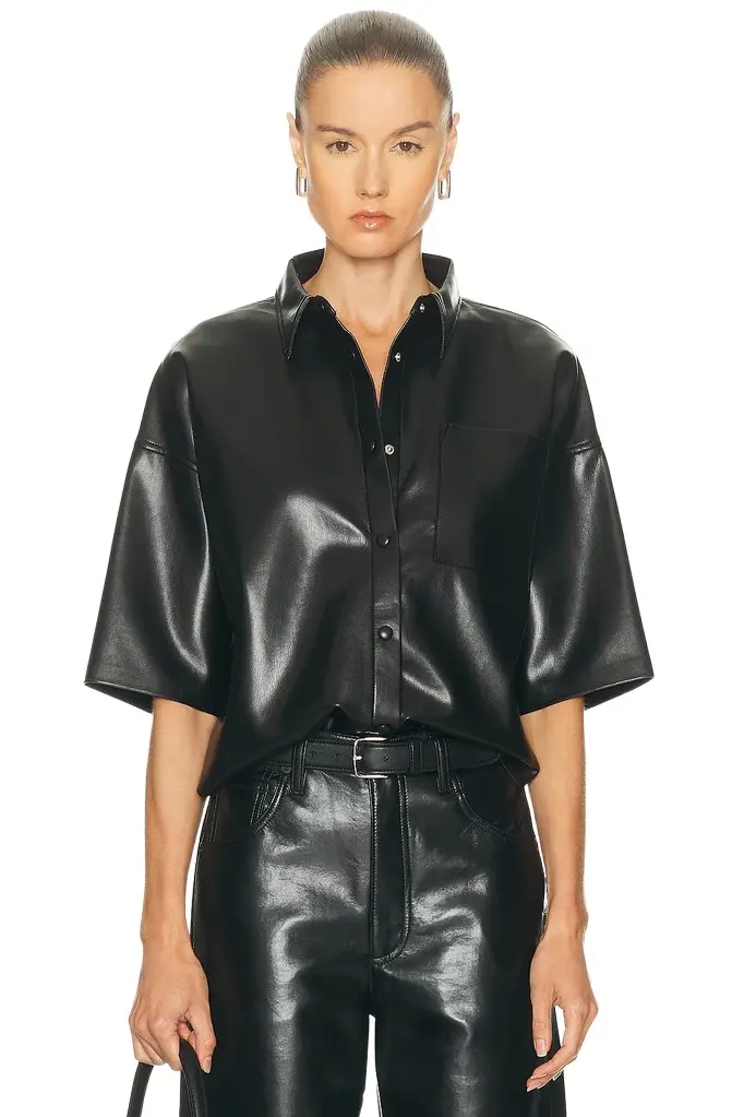Frances Cropped Cape Button Up