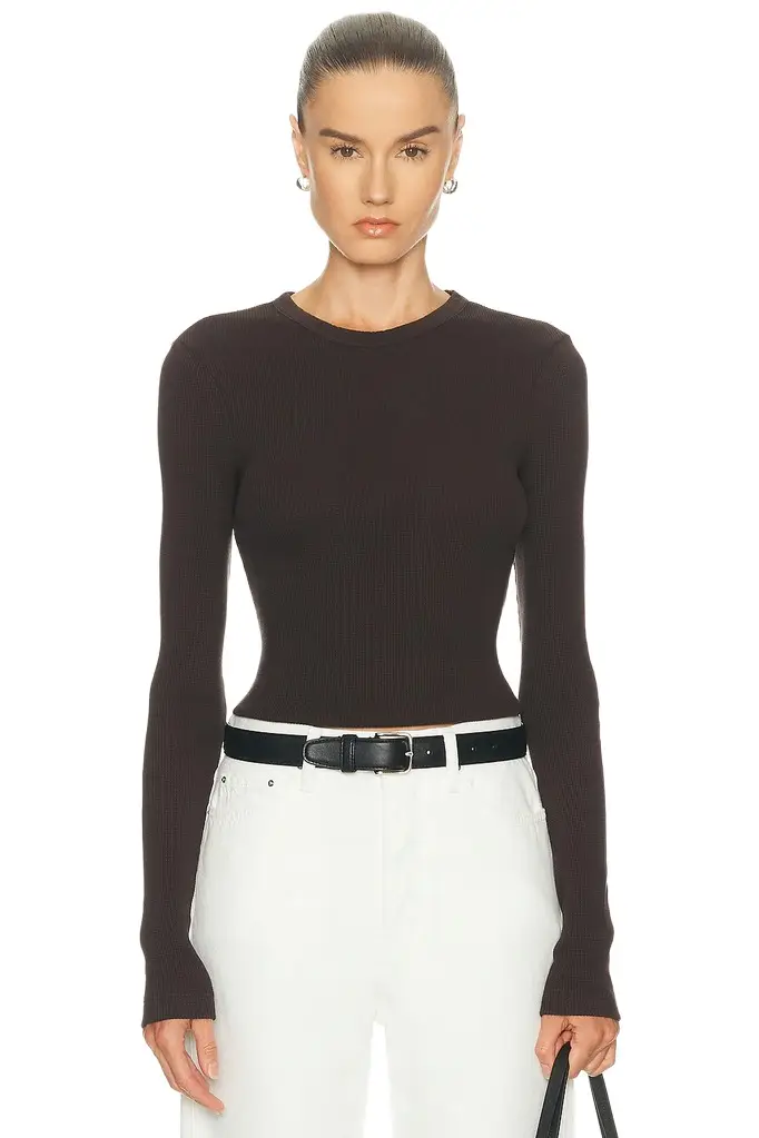Citizens of Humanity Pilar Waffle Crewneck Top | Image 1 Citizens of Humanity Pilar Waffle Crewneck Top | Image 1