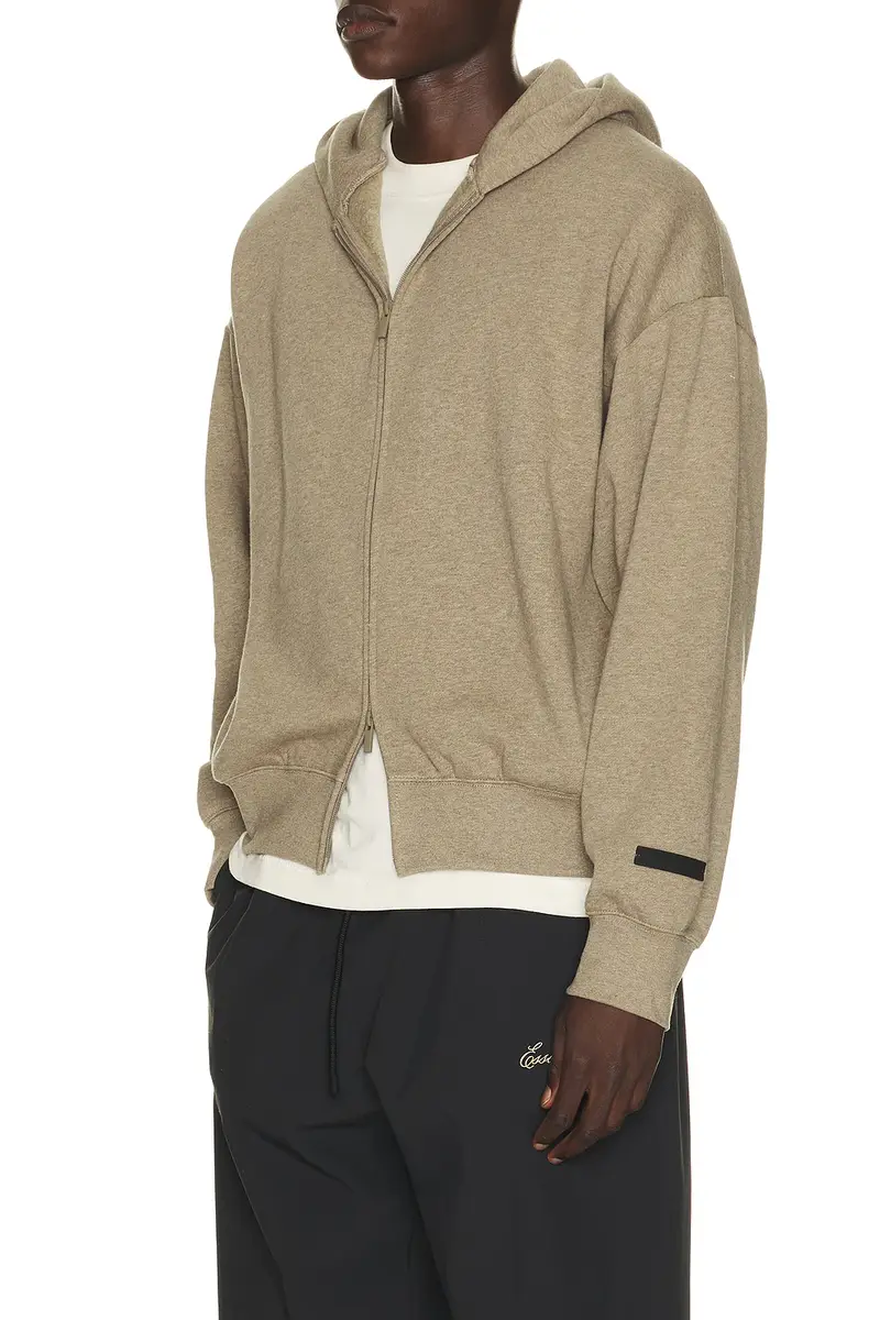 Fear of God Essentials Classic Fit Fleece Zip Up Hoodie | Thumbnail 3 Fear of God Essentials Classic Fit Fleece Zip Up Hoodie | Thumbnail 3