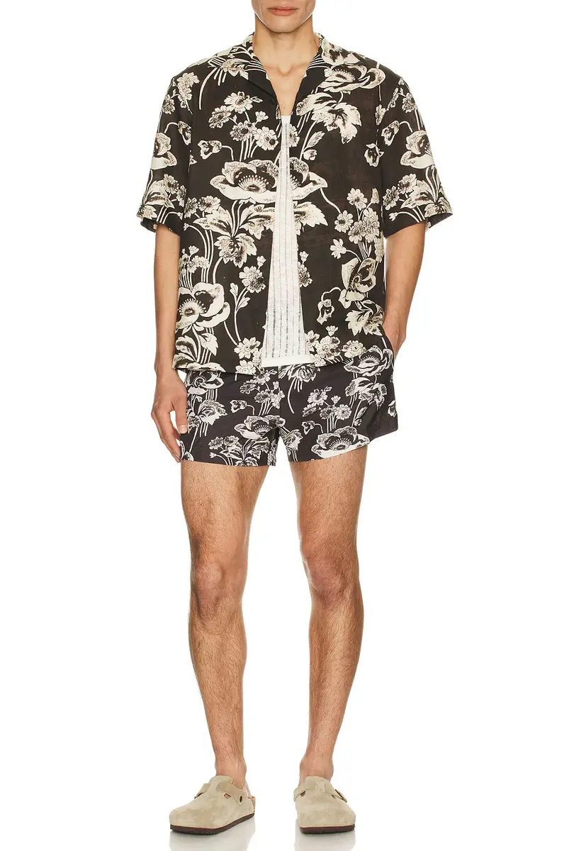 Commas Painted Peonies Bowling Shirt | Thumbnail 3