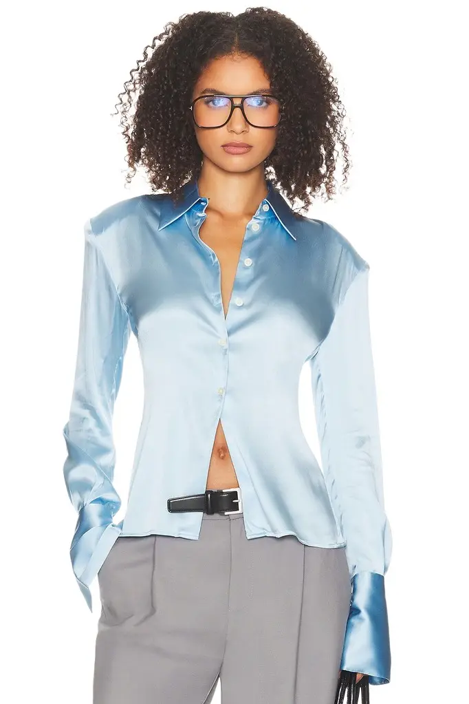 Helsa The Silk Charmeuse Shirt | Image 1 Helsa The Silk Charmeuse Shirt | Image 1