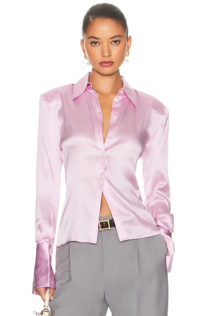 Helsa The Silk Charmeuse Shirt | Image 1 Helsa The Silk Charmeuse Shirt | Image 1