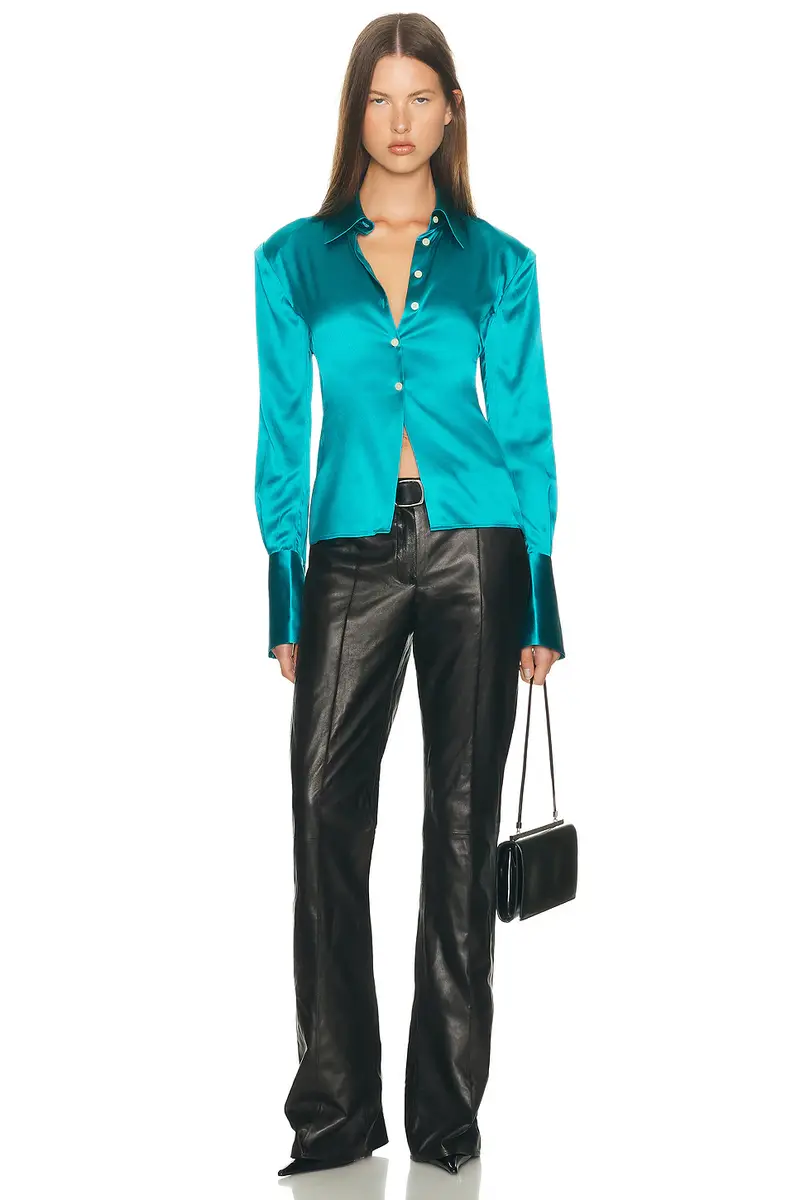 Helsa The Silk Charmeuse Shirt | Thumbnail 4 Helsa The Silk Charmeuse Shirt | Thumbnail 4