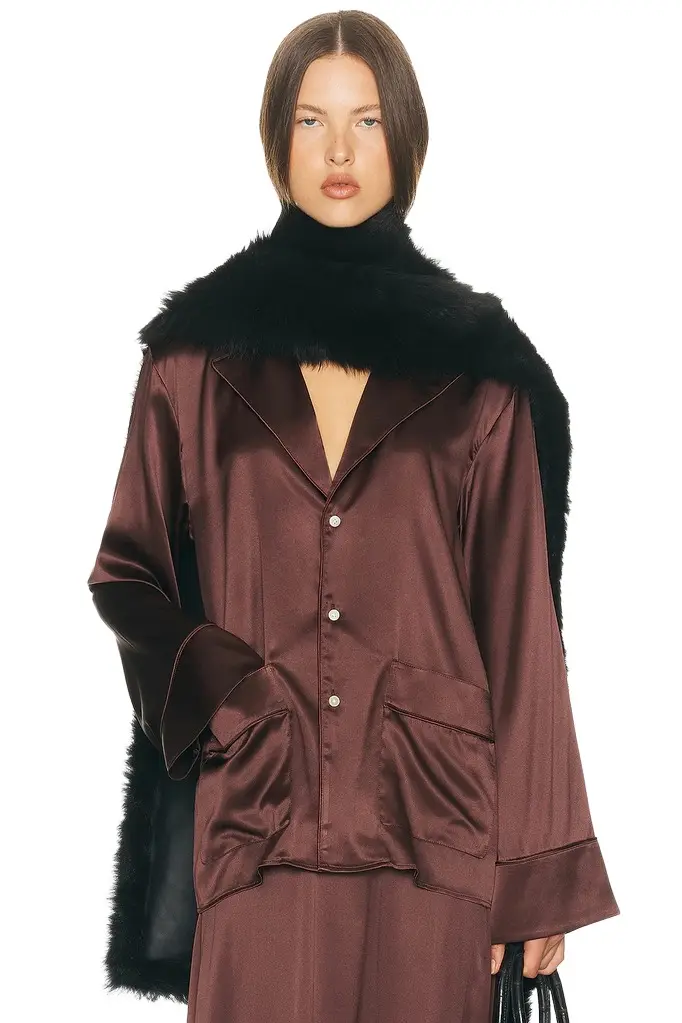 Helsa The Silk Charmeuse Pajama Shirt