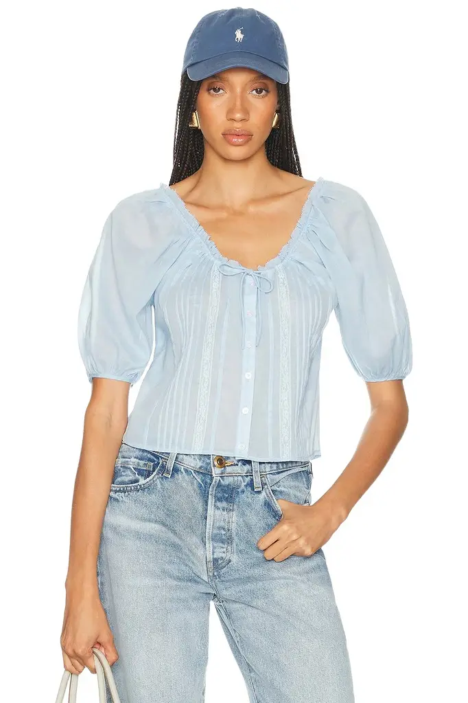 Helsa Voile Peasant Blouse | Image 1 Helsa Voile Peasant Blouse | Image 1