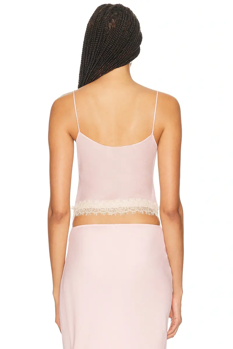 Helsa Viscose Georgette Cami With Lace | Thumbnail 3