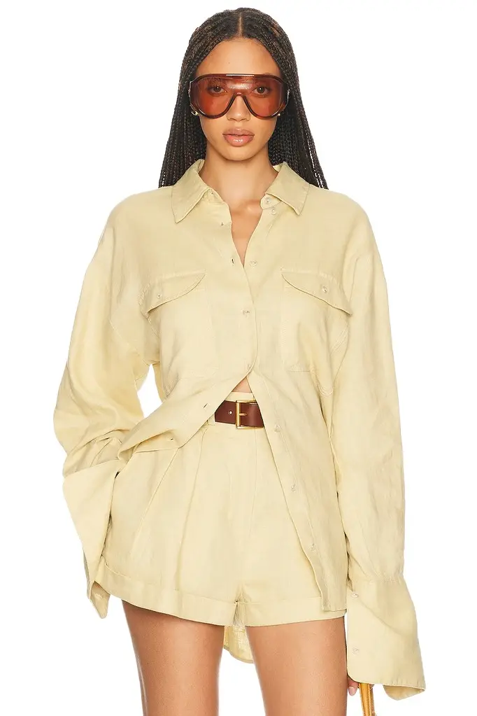 Helsa Washed Linen Shirt | Image 1 Helsa Washed Linen Shirt | Image 1