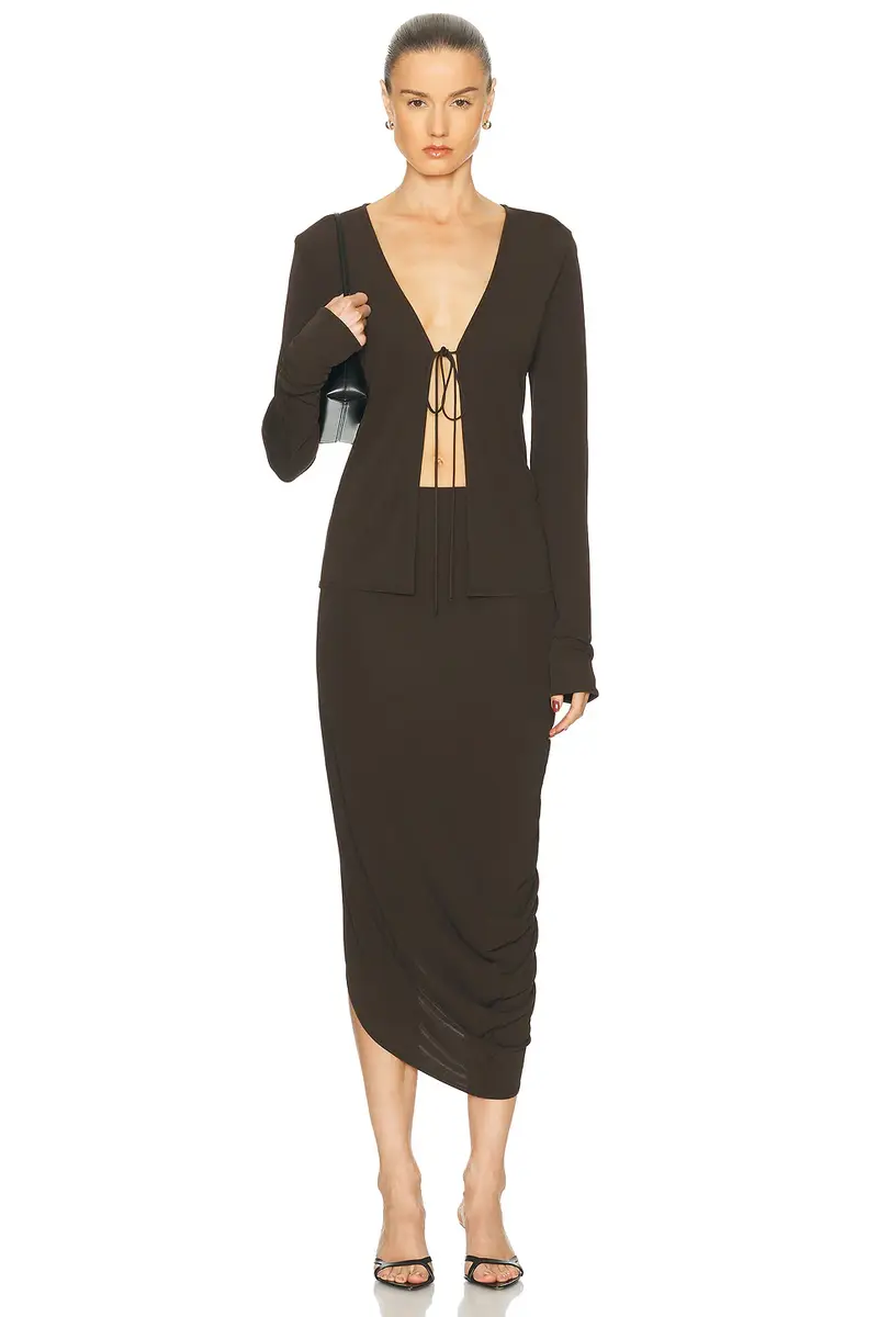 EAVES Lian Twist Midi Skirt | Thumbnail 5