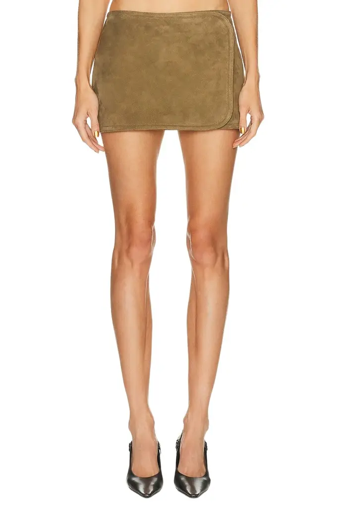 EAVES Bette Suede Mini Skirt