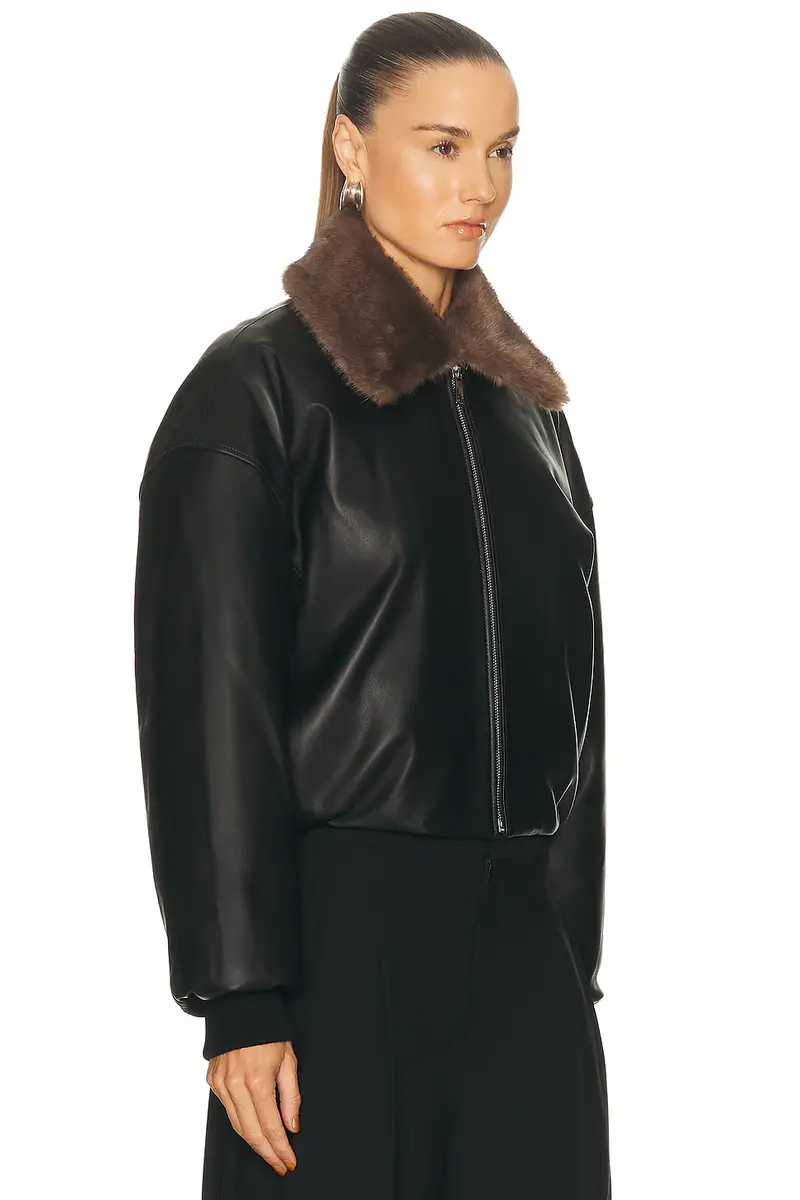 EAVES Norna Leather Bomber Jacket | Thumbnail 2 EAVES Norna Leather Bomber Jacket | Thumbnail 2