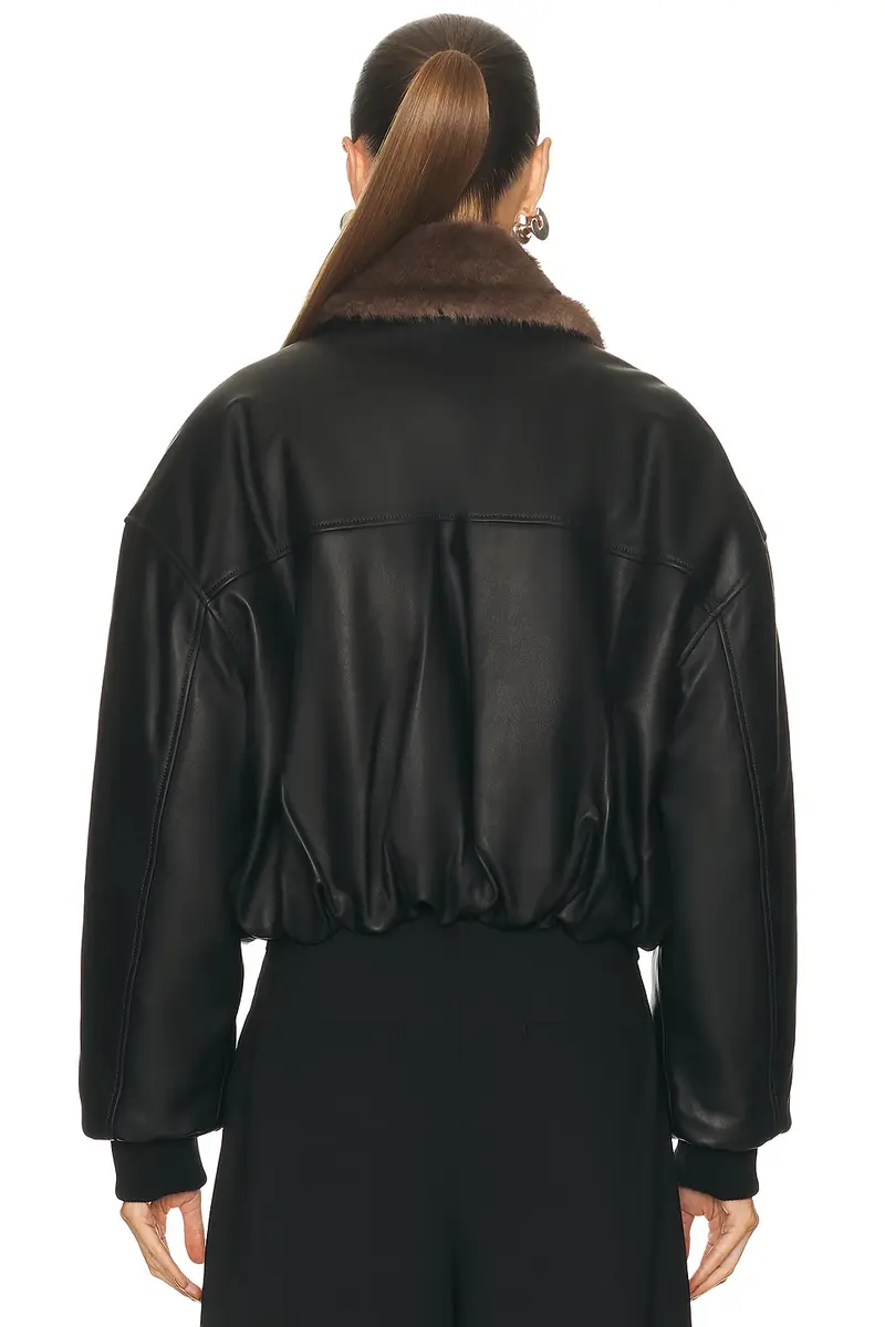EAVES Norna Leather Bomber Jacket | Thumbnail 3 EAVES Norna Leather Bomber Jacket | Thumbnail 3