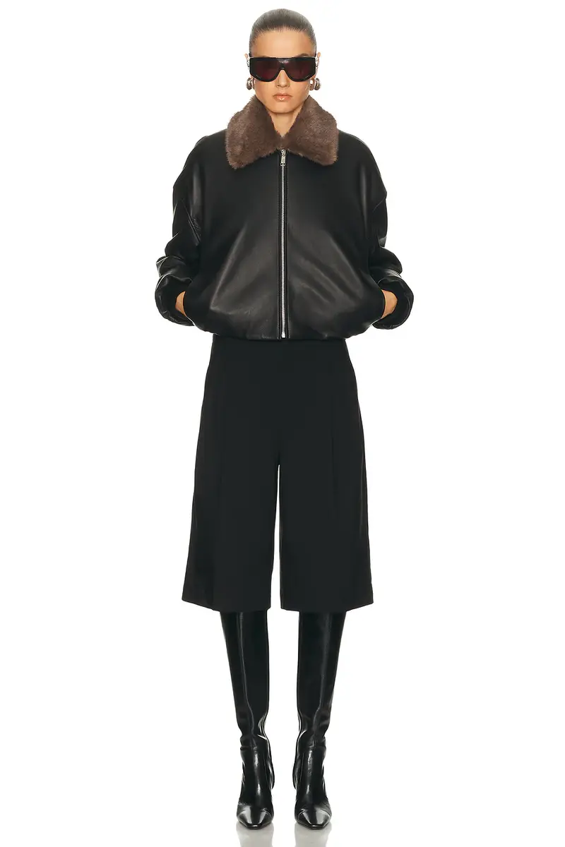EAVES Norna Leather Bomber Jacket | Thumbnail 4 EAVES Norna Leather Bomber Jacket | Thumbnail 4