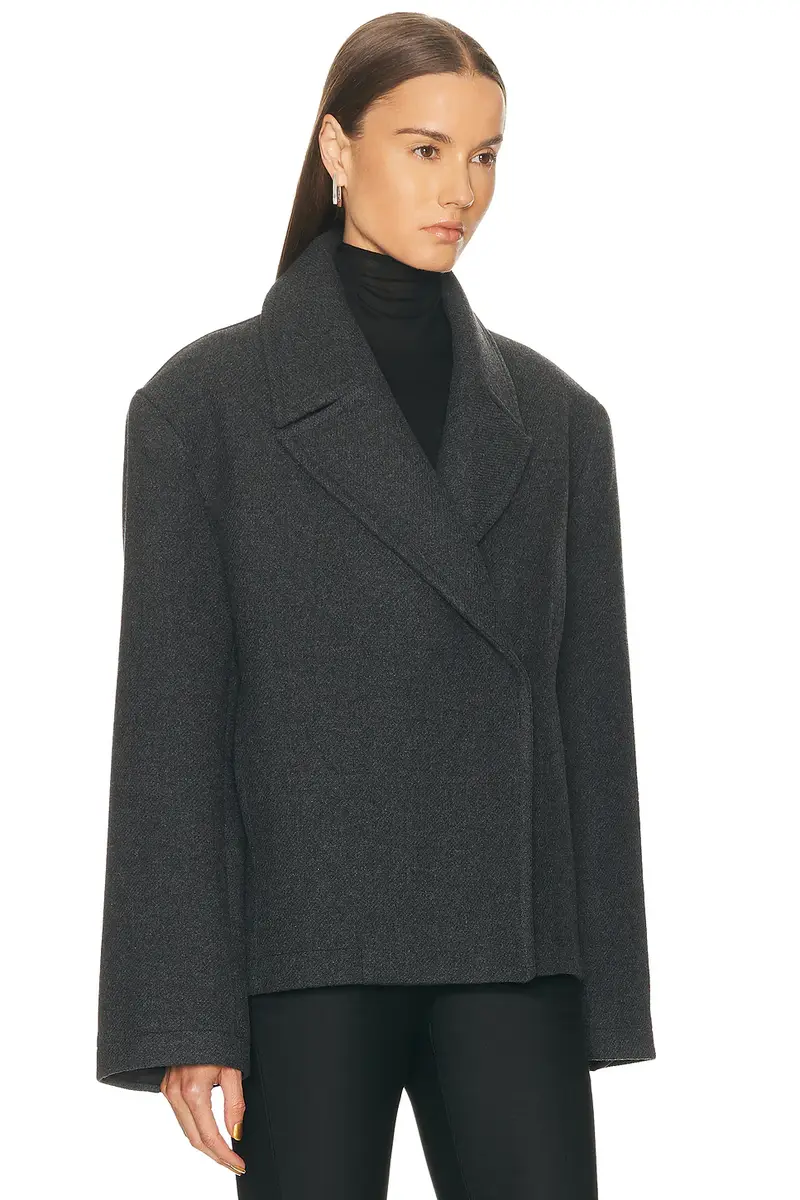 EAVES Oak Manteco Wool Cropped Peacoat | Thumbnail 2