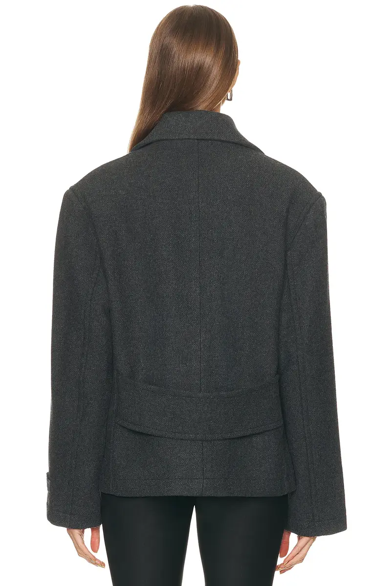 EAVES Oak Manteco Wool Cropped Peacoat | Thumbnail 3