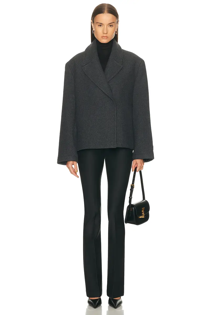 EAVES Oak Manteco Wool Cropped Peacoat | Thumbnail 4
