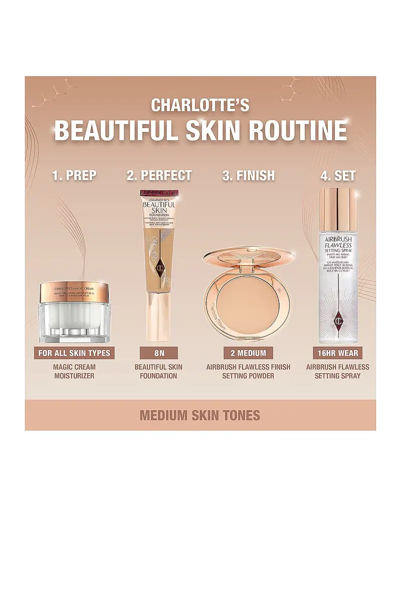 Charlotte Tilbury Charlotte's Beautiful Skin Medium Coverage Liquid Foundation with Hyaluronic Acid | Thumbnail 6 Charlotte Tilbury Charlotte's Beautiful Skin Medium Coverage Liquid Foundation with Hyaluronic Acid | Thumbnail 6