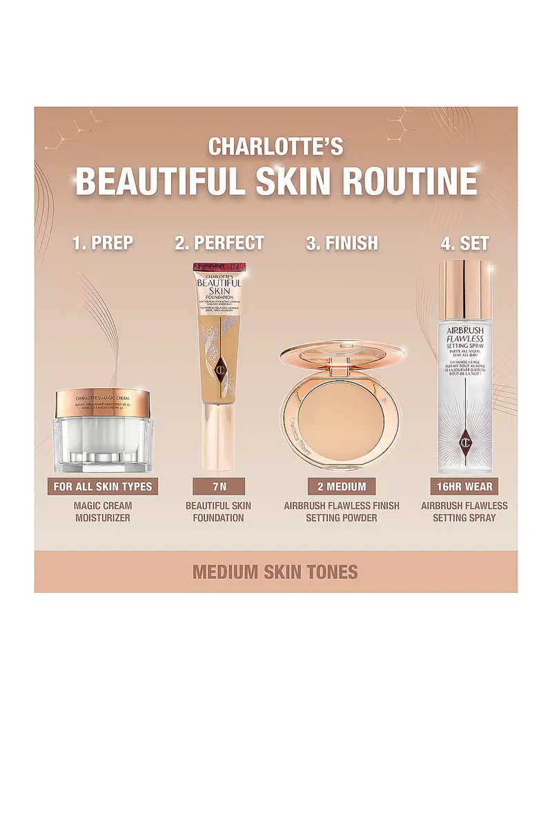 Charlotte Tilbury Charlotte's Beautiful Skin Medium Coverage Liquid Foundation with Hyaluronic Acid | Thumbnail 6 Charlotte Tilbury Charlotte's Beautiful Skin Medium Coverage Liquid Foundation with Hyaluronic Acid | Thumbnail 6