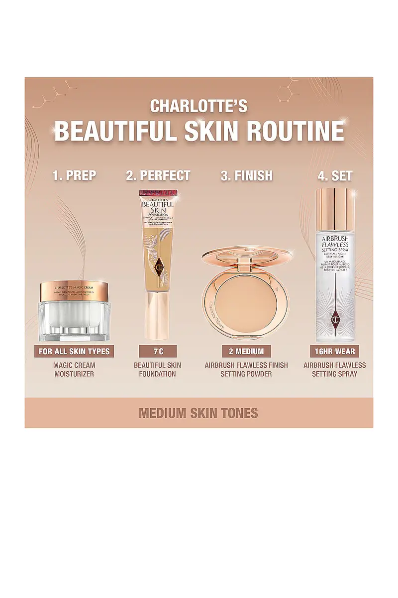 Charlotte Tilbury Charlotte's Beautiful Skin Medium Coverage Liquid Foundation with Hyaluronic Acid | Thumbnail 6 Charlotte Tilbury Charlotte's Beautiful Skin Medium Coverage Liquid Foundation with Hyaluronic Acid | Thumbnail 6