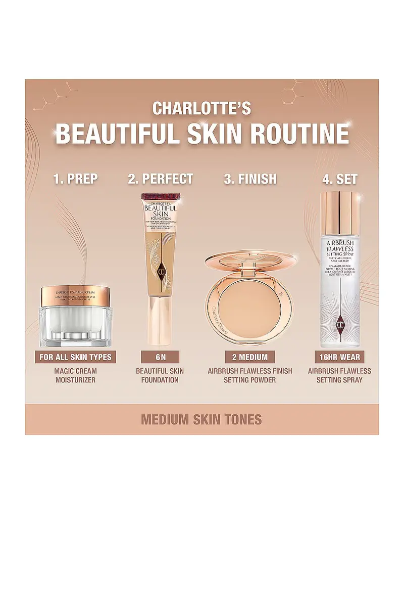 Charlotte Tilbury Charlotte's Beautiful Skin Medium Coverage Liquid Foundation with Hyaluronic Acid | Thumbnail 6 Charlotte Tilbury Charlotte's Beautiful Skin Medium Coverage Liquid Foundation with Hyaluronic Acid | Thumbnail 6