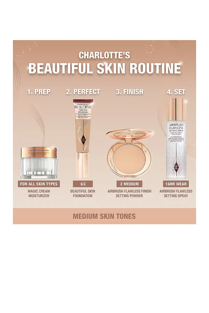 Charlotte Tilbury Charlotte's Beautiful Skin Medium Coverage Liquid Foundation with Hyaluronic Acid | Thumbnail 6 Charlotte Tilbury Charlotte's Beautiful Skin Medium Coverage Liquid Foundation with Hyaluronic Acid | Thumbnail 6