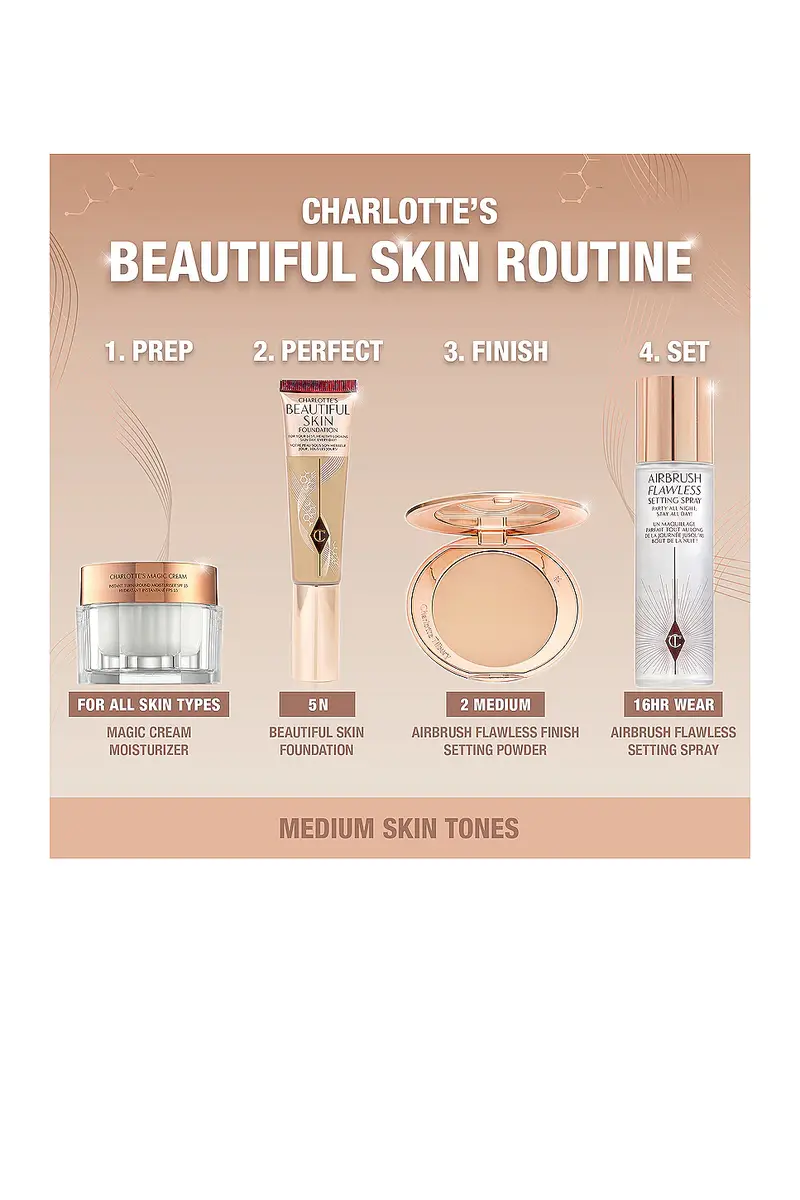 Charlotte Tilbury Charlotte's Beautiful Skin Medium Coverage Liquid Foundation with Hyaluronic Acid | Thumbnail 6 Charlotte Tilbury Charlotte's Beautiful Skin Medium Coverage Liquid Foundation with Hyaluronic Acid | Thumbnail 6
