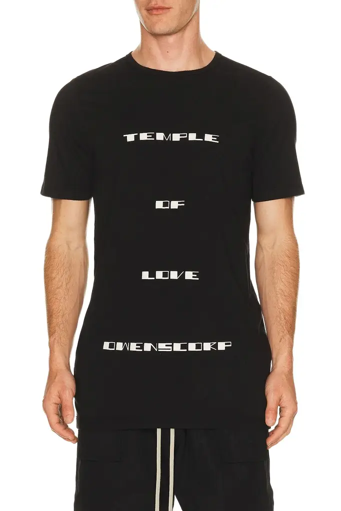 DRKSHDW by Rick Owens Temple of Love Owenscorp Graphic Level T | Image 1 DRKSHDW by Rick Owens Temple of Love Owenscorp Graphic Level T | Image 1
