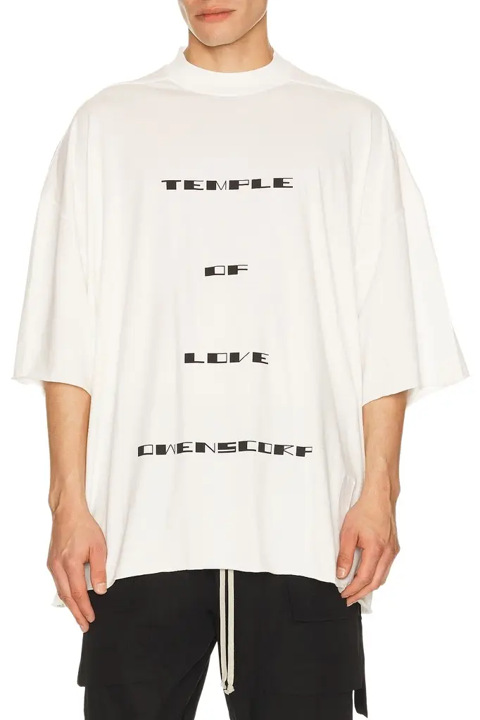 DRKSHDW by Rick Owens Temple of Love Owenscorp Graphic Tommy T | Image 1 DRKSHDW by Rick Owens Temple of Love Owenscorp Graphic Tommy T | Image 1