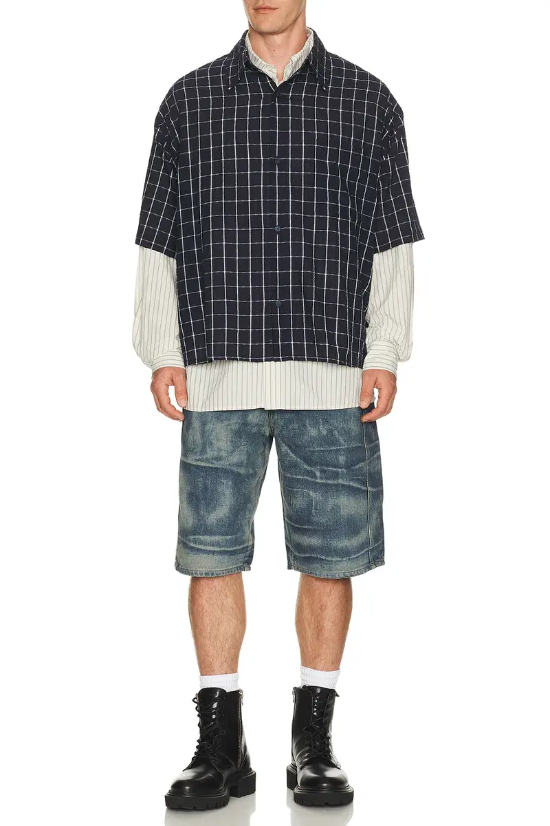 Won Hundred Maza Check Short Sleeve Shirt | Thumbnail 3