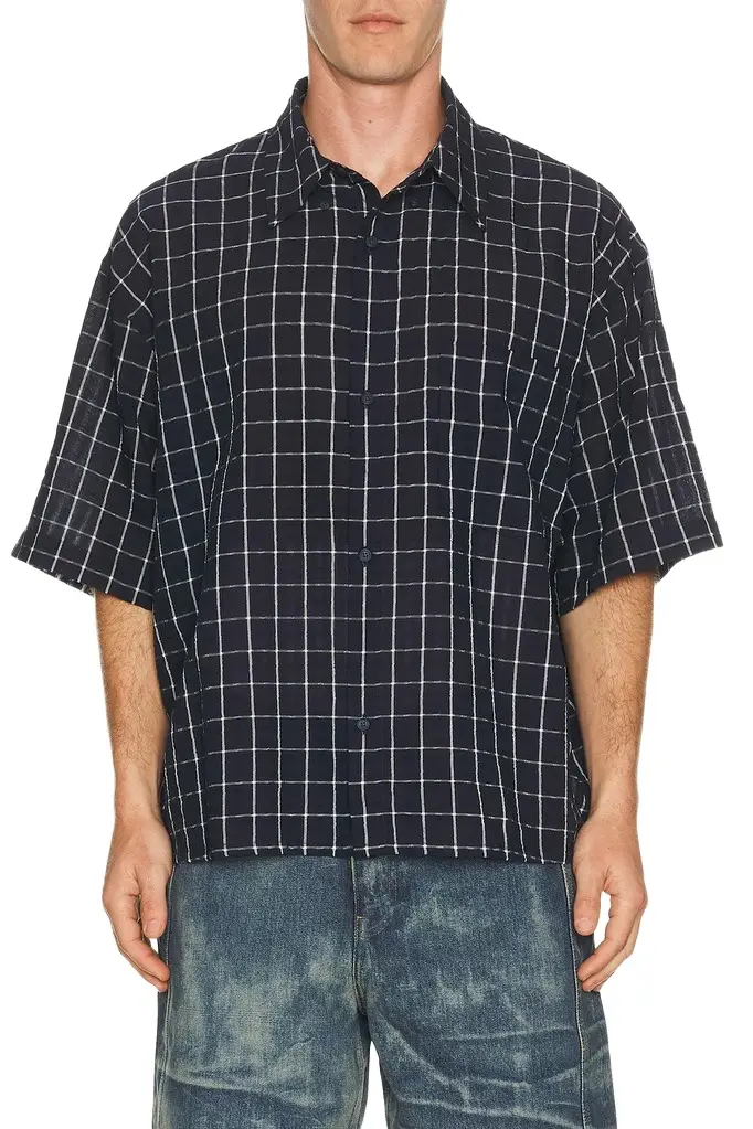 Won Hundred Maza Check Short Sleeve Shirt
