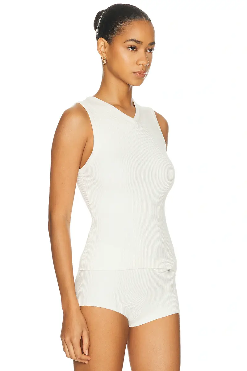 EAVES Susen Rib Knit V-neck Top | Thumbnail 2 EAVES Susen Rib Knit V-neck Top | Thumbnail 2