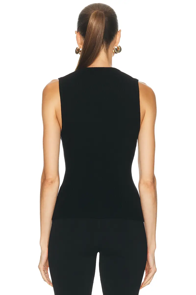 EAVES Susen Rib Knit V-neck Top | Thumbnail 3 EAVES Susen Rib Knit V-neck Top | Thumbnail 3