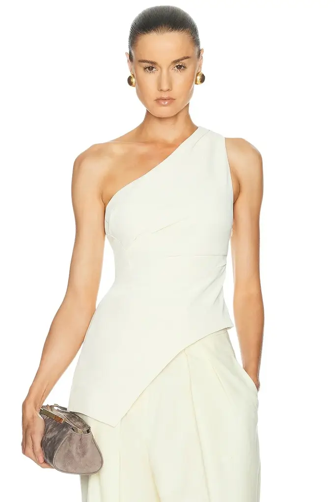 EAVES Dani Polished Crepe Asym Top | Image 1 EAVES Dani Polished Crepe Asym Top | Image 1