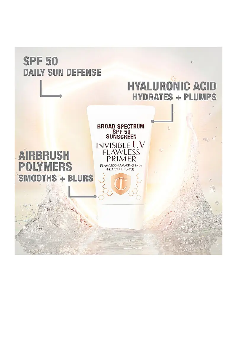 Charlotte Tilbury Broad Spectrum SPF 50 Sunscreen Invisible UV Flawless Poreless Primer | Thumbnail 3