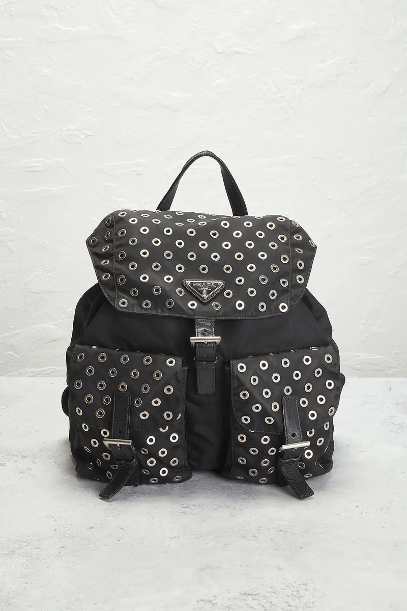 Prada Prada Grommet Embellished Tessuto Backpack | Thumbnail 2