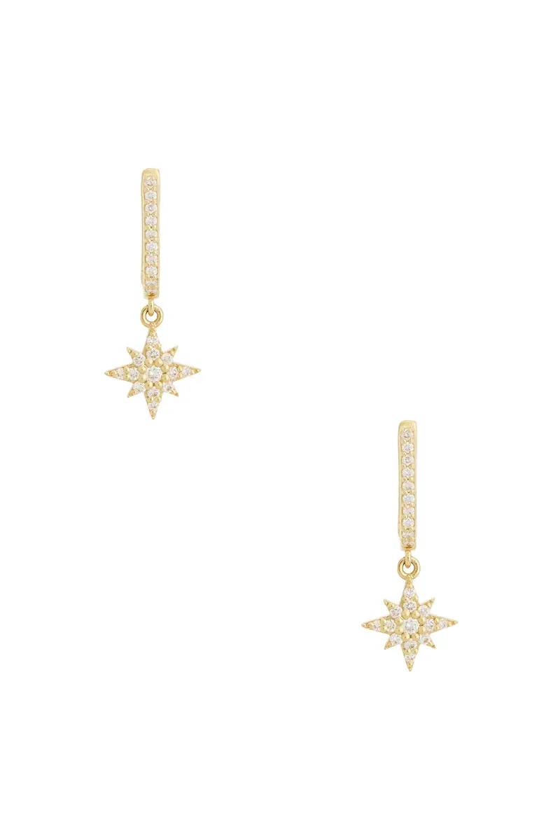 STONE AND STRAND Northern Star Pave Huggie Earrings | Thumbnail 4 STONE AND STRAND Northern Star Pave Huggie Earrings | Thumbnail 4