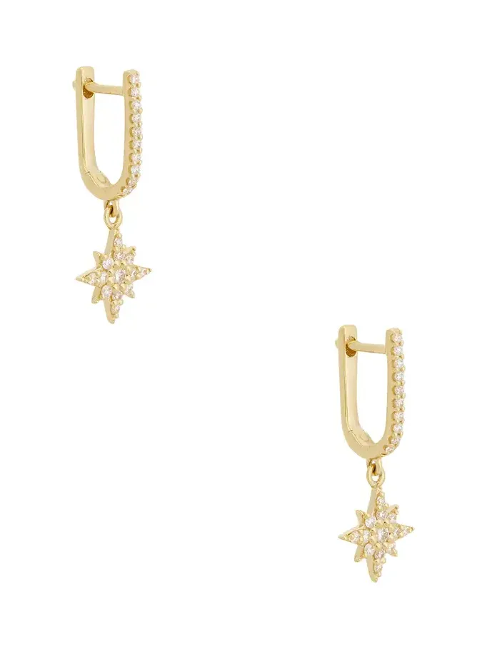 Northern Star Pave Huggie Earrings Northern Star Pave Huggie Earrings