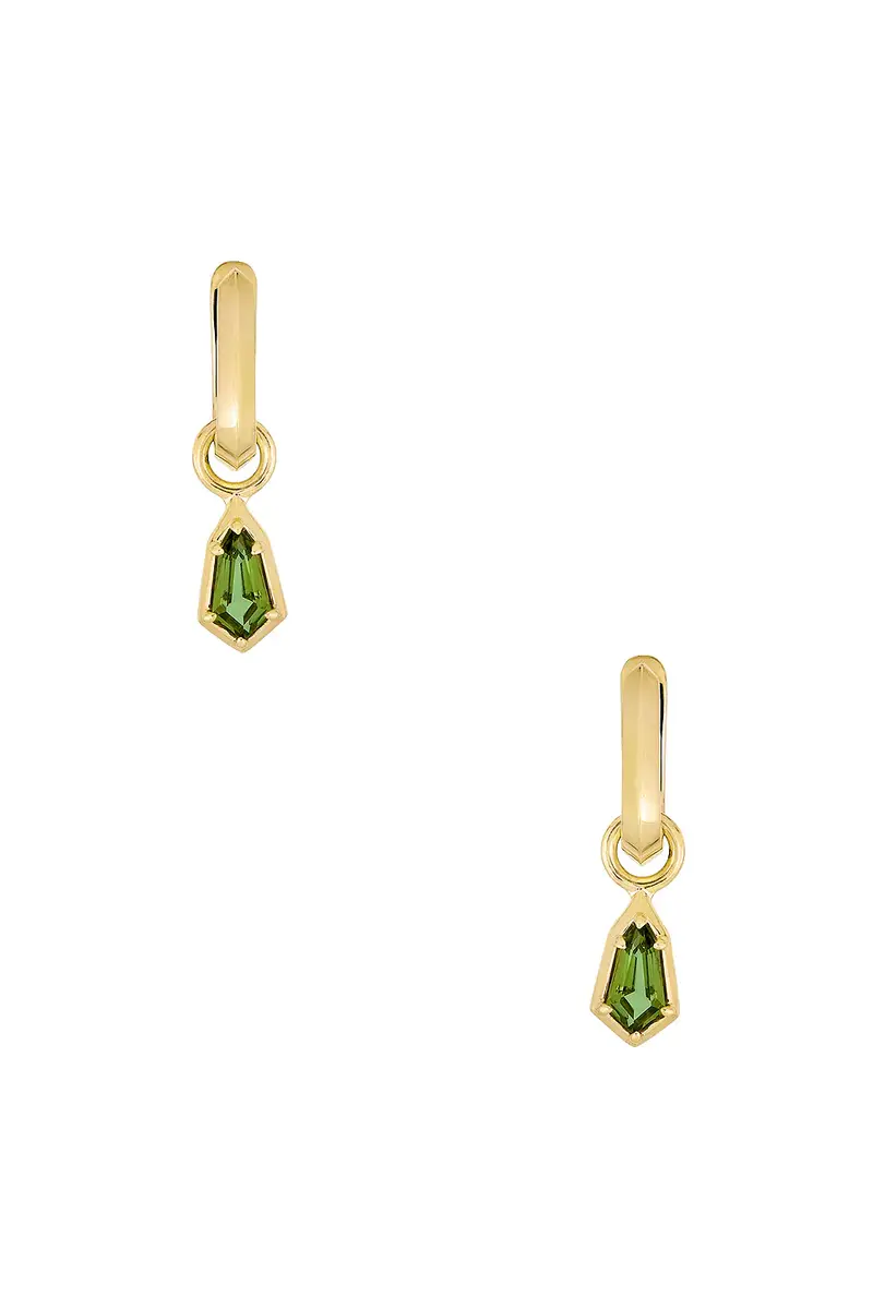 STONE AND STRAND Knife Edge Shield Drop Hoop Earrings | Thumbnail 2 STONE AND STRAND Knife Edge Shield Drop Hoop Earrings | Thumbnail 2