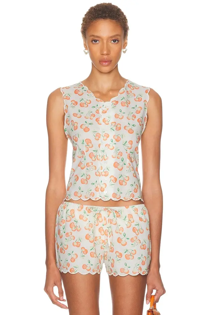 Montce X Elsa Hosk Scalloped Vest Top