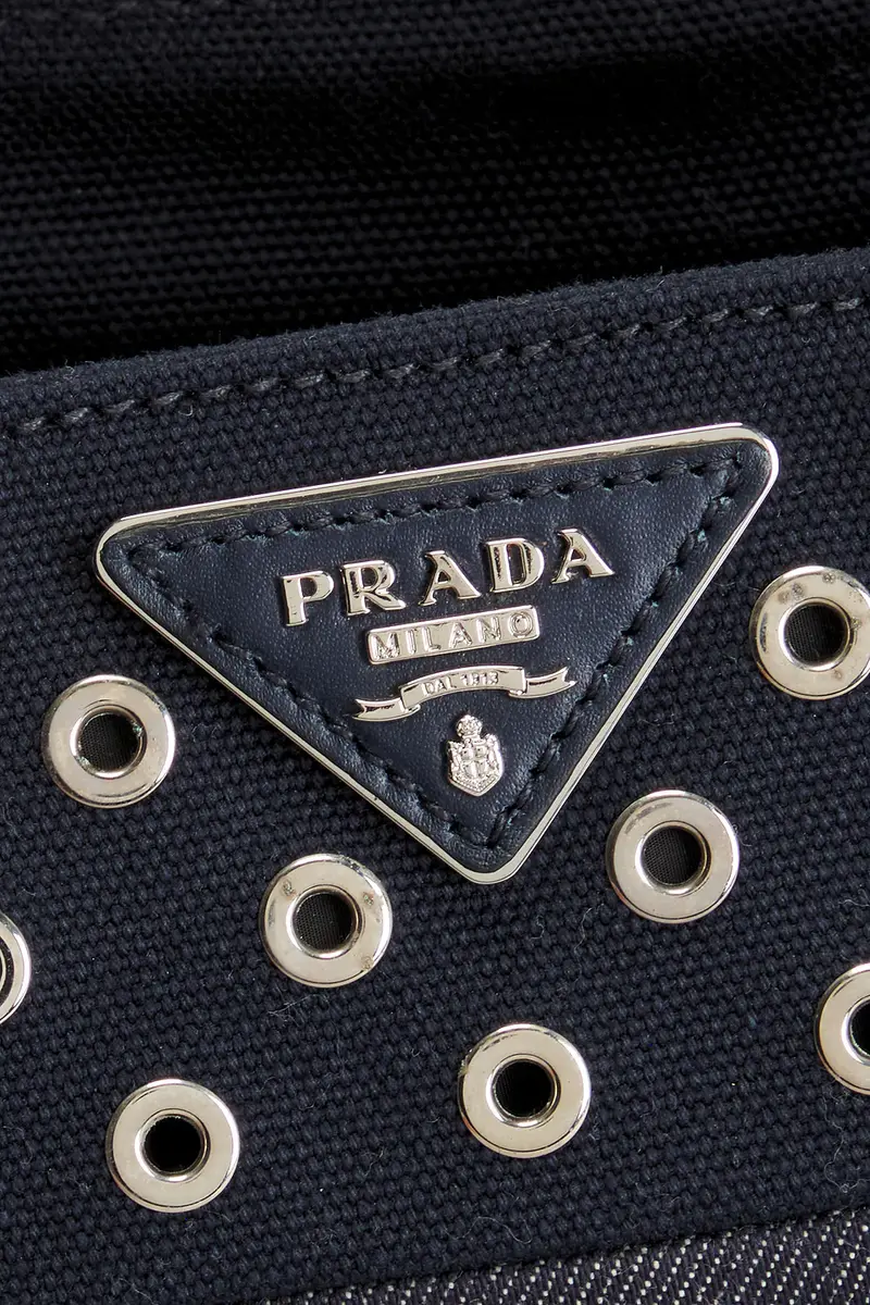 Prada Prada Studded Denim Canapa Tote Bag | Thumbnail 6 Prada Prada Studded Denim Canapa Tote Bag | Thumbnail 6
