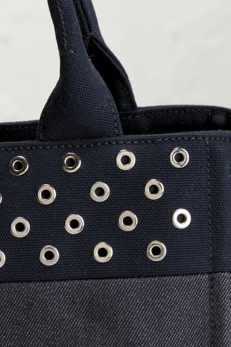 Prada Prada Studded Denim Canapa Tote Bag | Thumbnail 7 Prada Prada Studded Denim Canapa Tote Bag | Thumbnail 7