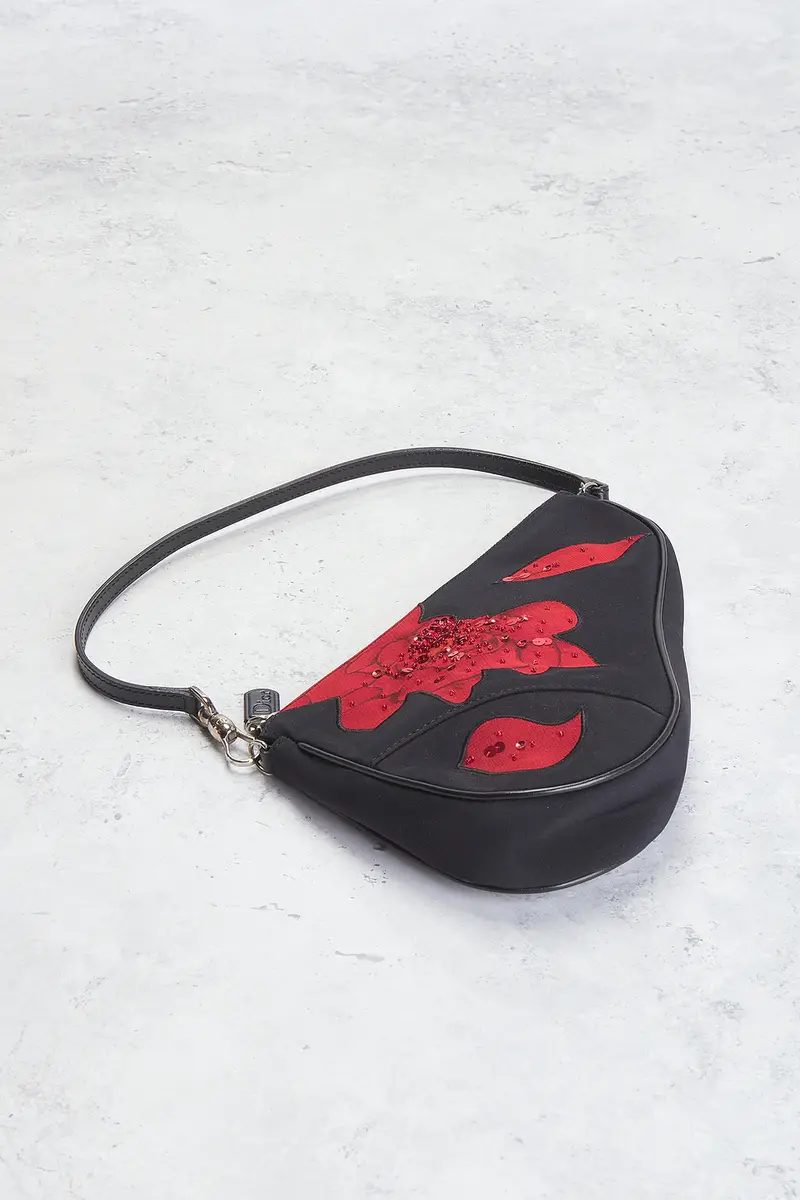 Dior Dior Satin Embroidered Limited Edition Mini Saddle Bag | Thumbnail 4 Dior Dior Satin Embroidered Limited Edition Mini Saddle Bag | Thumbnail 4