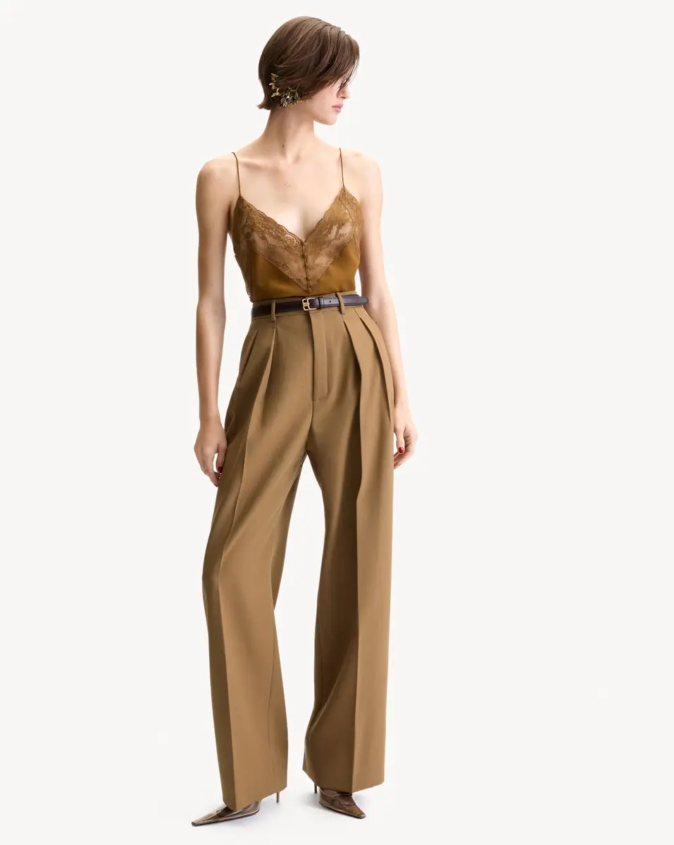 Yves Saint Laurent laced camisole in silk crepe de chine | Thumbnail 2