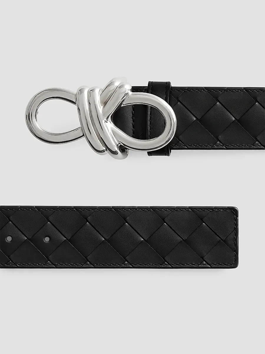 Bottega Veneta Men's Andiamo Knot-Belt Leather Belt | Thumbnail 4 Bottega Veneta Men's Andiamo Knot-Belt Leather Belt | Thumbnail 4