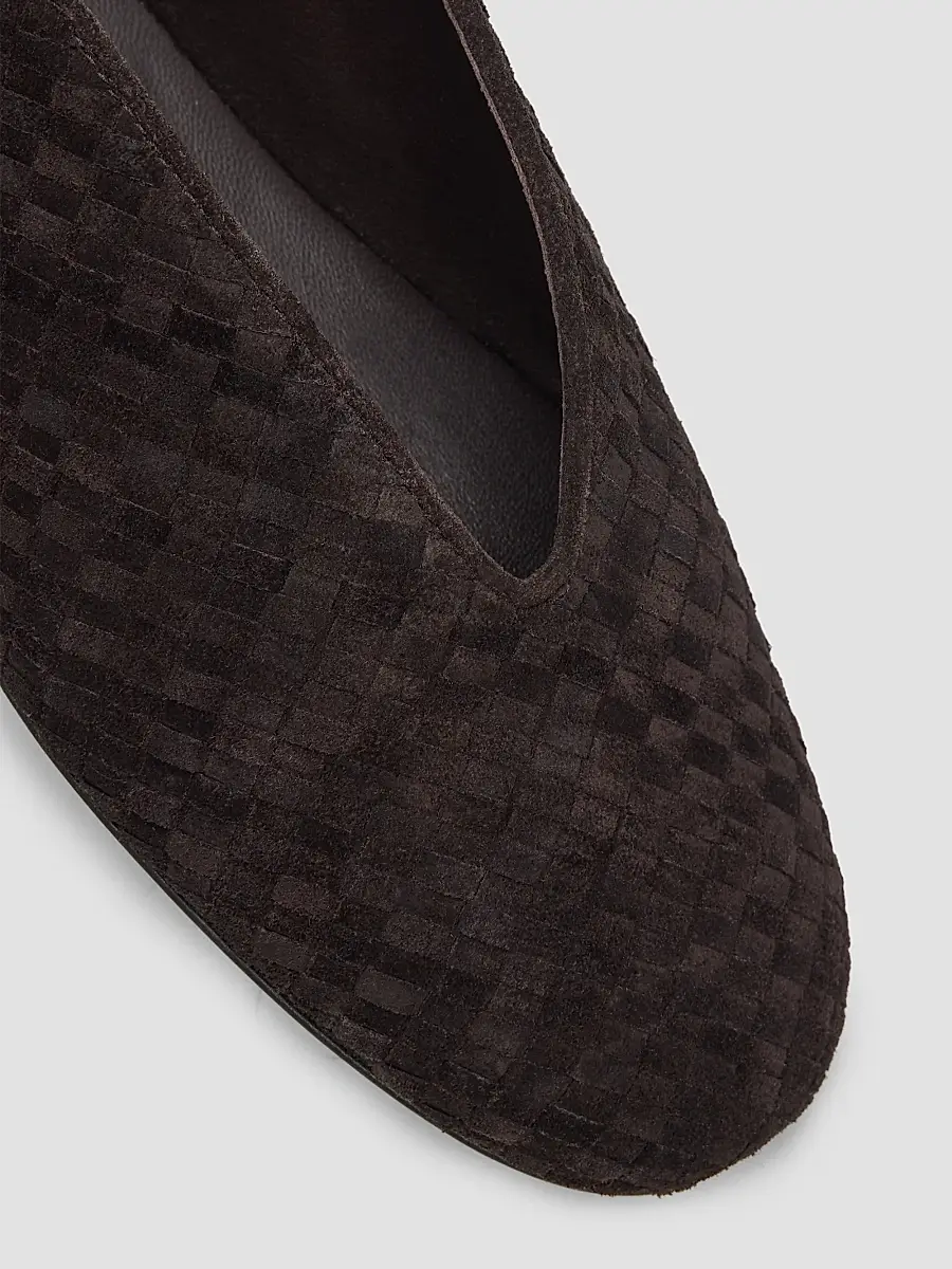 Bottega Veneta Women's Rosa Intrecciato Suede Ballet Flats | Thumbnail 5 Bottega Veneta Women's Rosa Intrecciato Suede Ballet Flats | Thumbnail 5